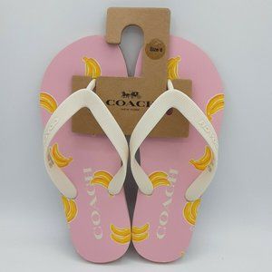 Coach Women's Zak Flip Flops Banana Cream - Size 6